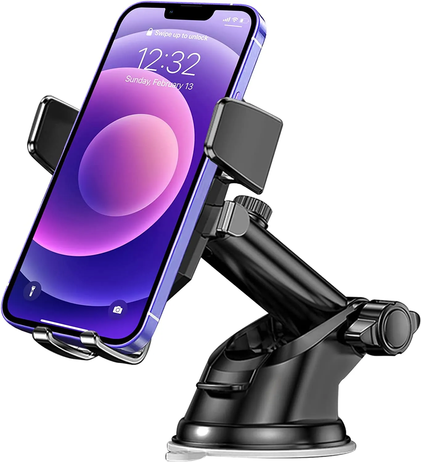 Bnimtm Supporto Cellulare Auto, Supporto Smartphone Auto 360° di Rotazione con Regolabile Clip e Braccio Estensibile e Potente V