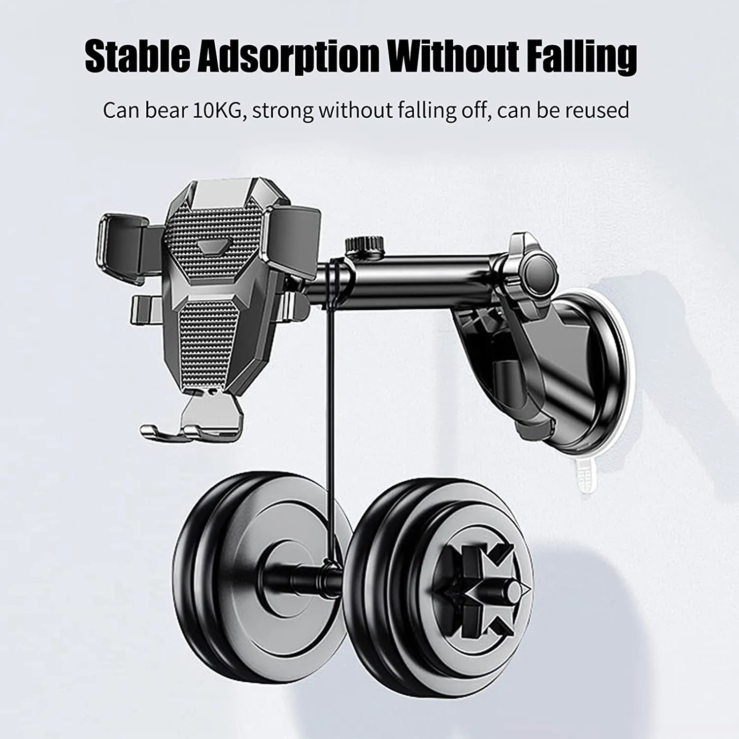 Bnimtm Supporto Cellulare Auto, Supporto Smartphone Auto 360° di Rotazione con Regolabile Clip e Braccio Estensibile e Potente V