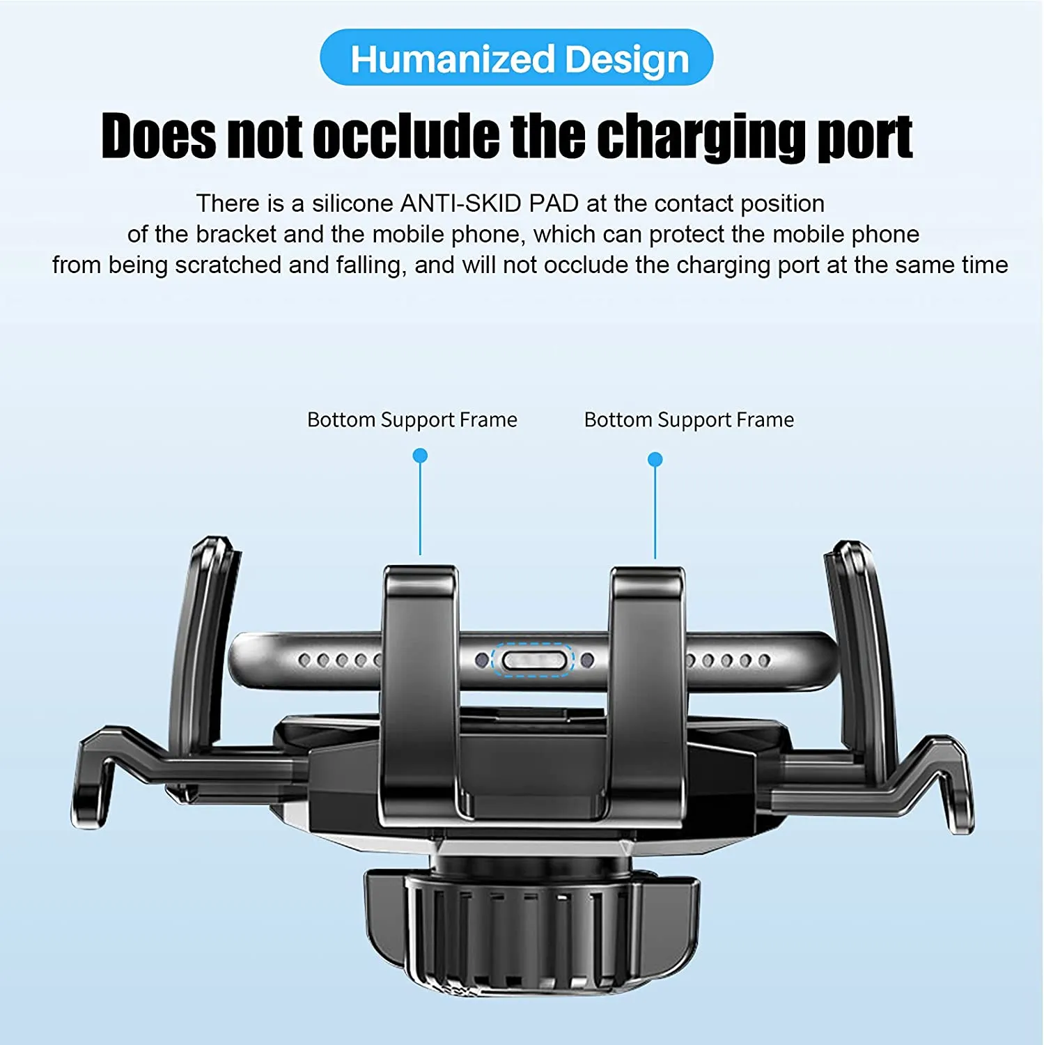 Bnimtm Supporto Cellulare Auto, Supporto Smartphone Auto 360° di Rotazione con Regolabile Clip e Braccio Estensibile e Potente V