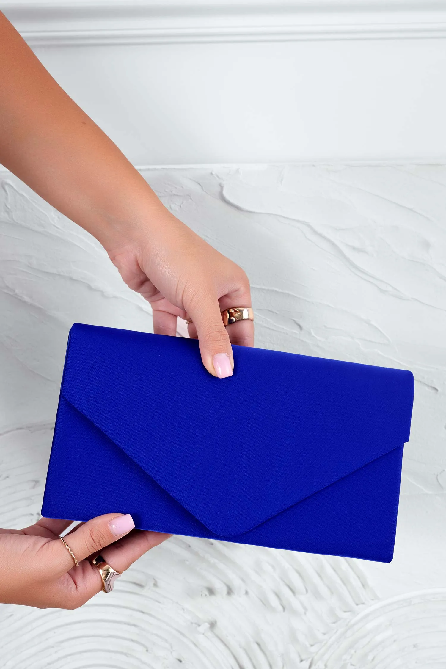 Borsa pochette B205 blu in raso