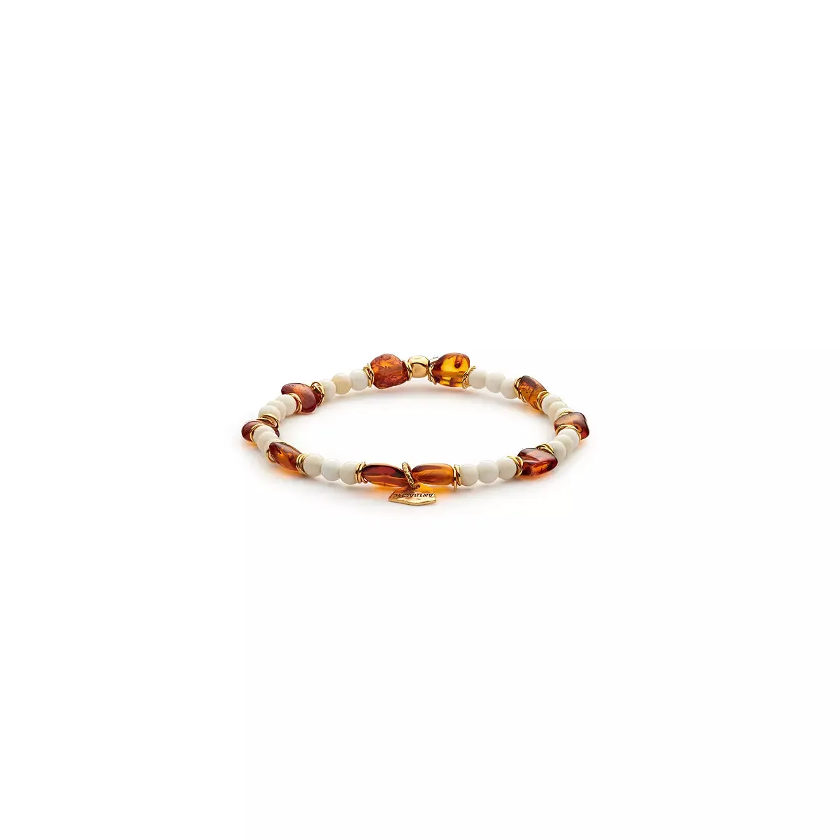 Bracciale Antracite Ambra con Pietre Naturali Conchiglia