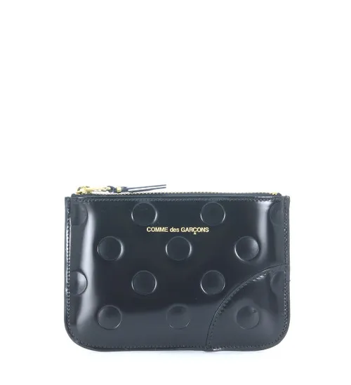 Bustina Comme des Garçons Wallet in pelle lucida nera