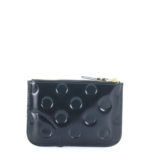 Bustina Comme des Garçons Wallet in pelle lucida nera
