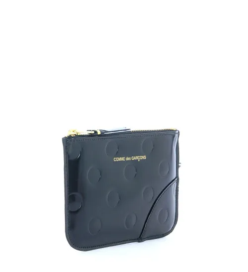 Bustina Comme des Garçons Wallet in pelle lucida nera