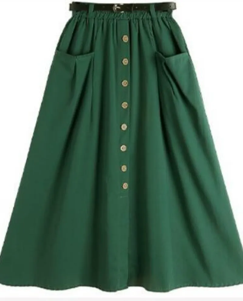 Bygouby Grande Tasca Donna Gonne Monopetto Delle Donne 2022 Nuovo Arrivo Midi Gonna Vintage Estate Harajuku Casual Delle Signore