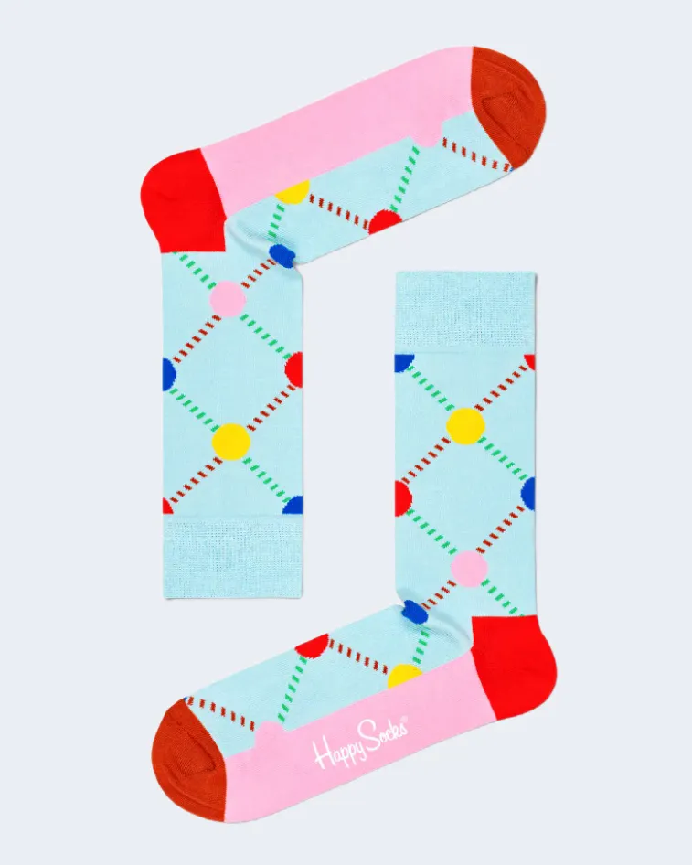 Calzini Happy Socks ARGYLE DOT SOCK Celeste