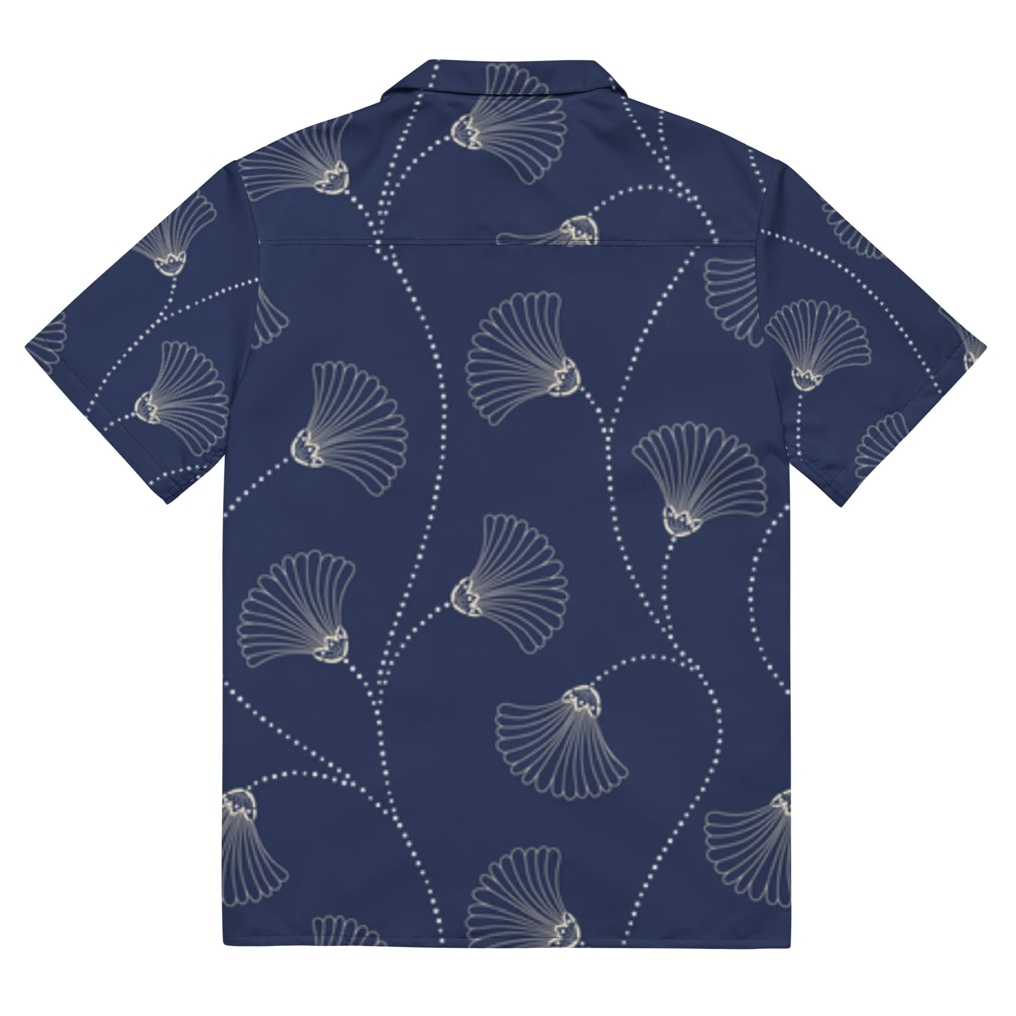 Camicia a maniche corte unisex con fantasia blu