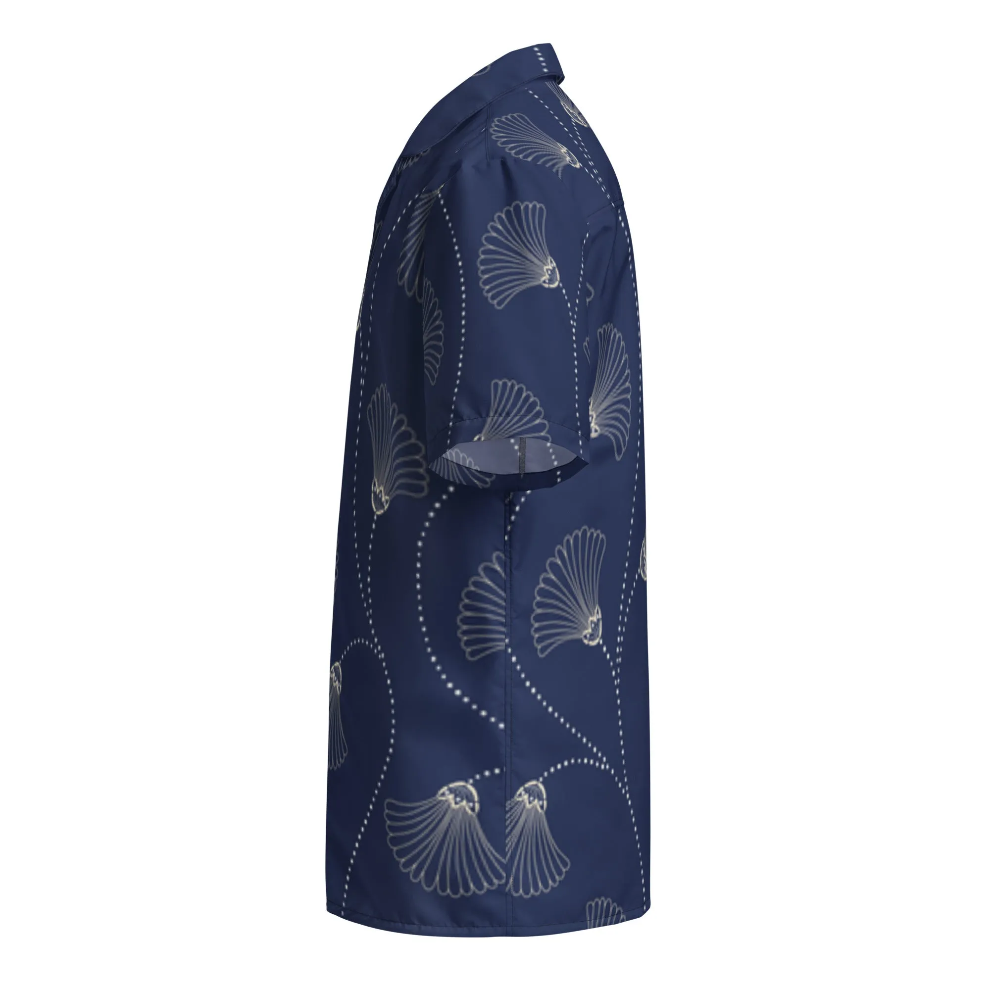 Camicia a maniche corte unisex con fantasia blu