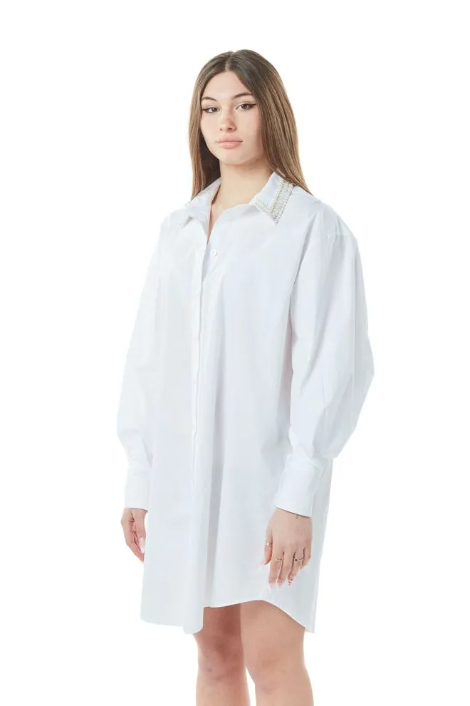 camicia asimmetrica donna celeste