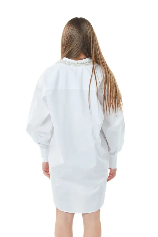 camicia asimmetrica donna celeste