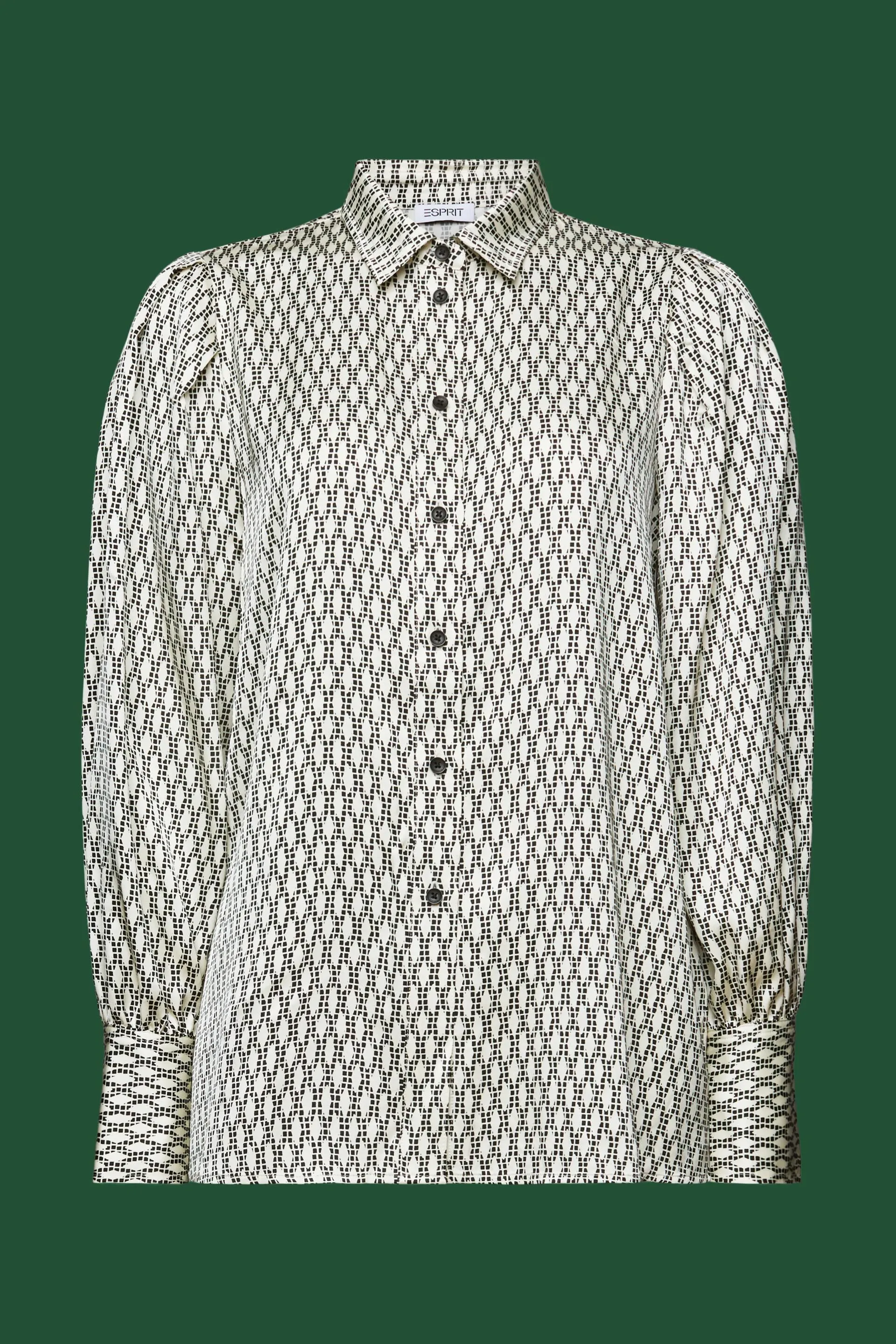 Camicia blusata in raso stampato