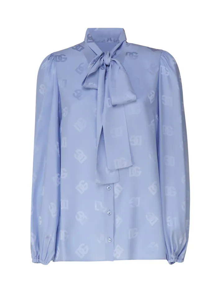 CAMICIA CON FIOCCO E LOGO ALLOVER