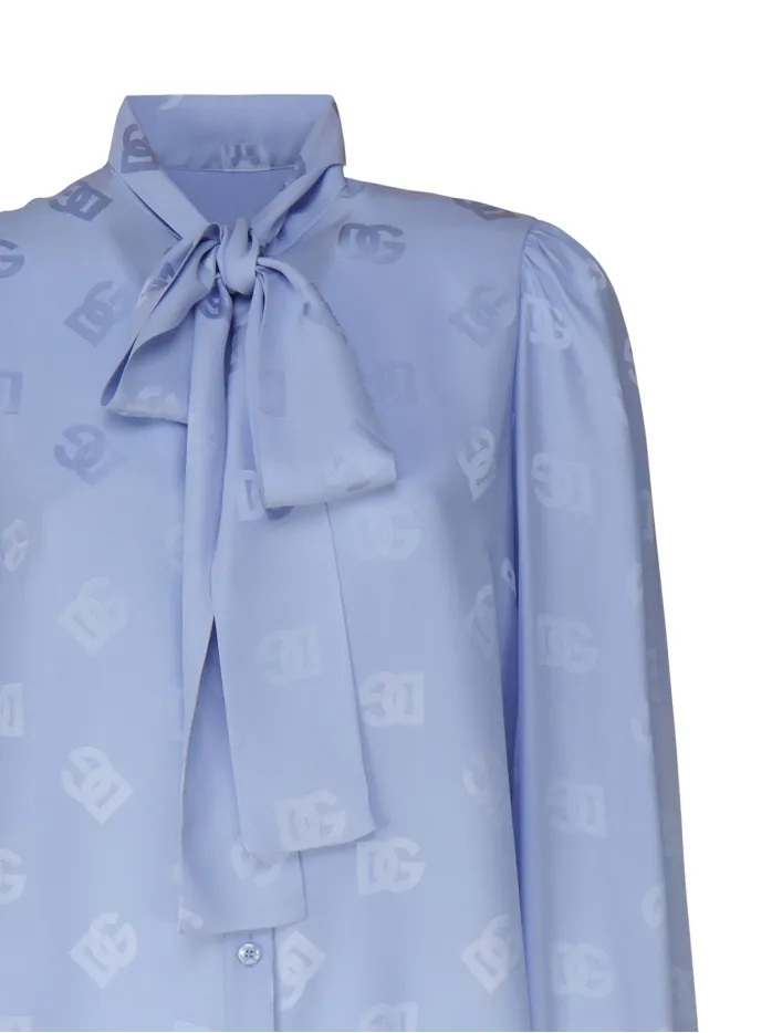 CAMICIA CON FIOCCO E LOGO ALLOVER