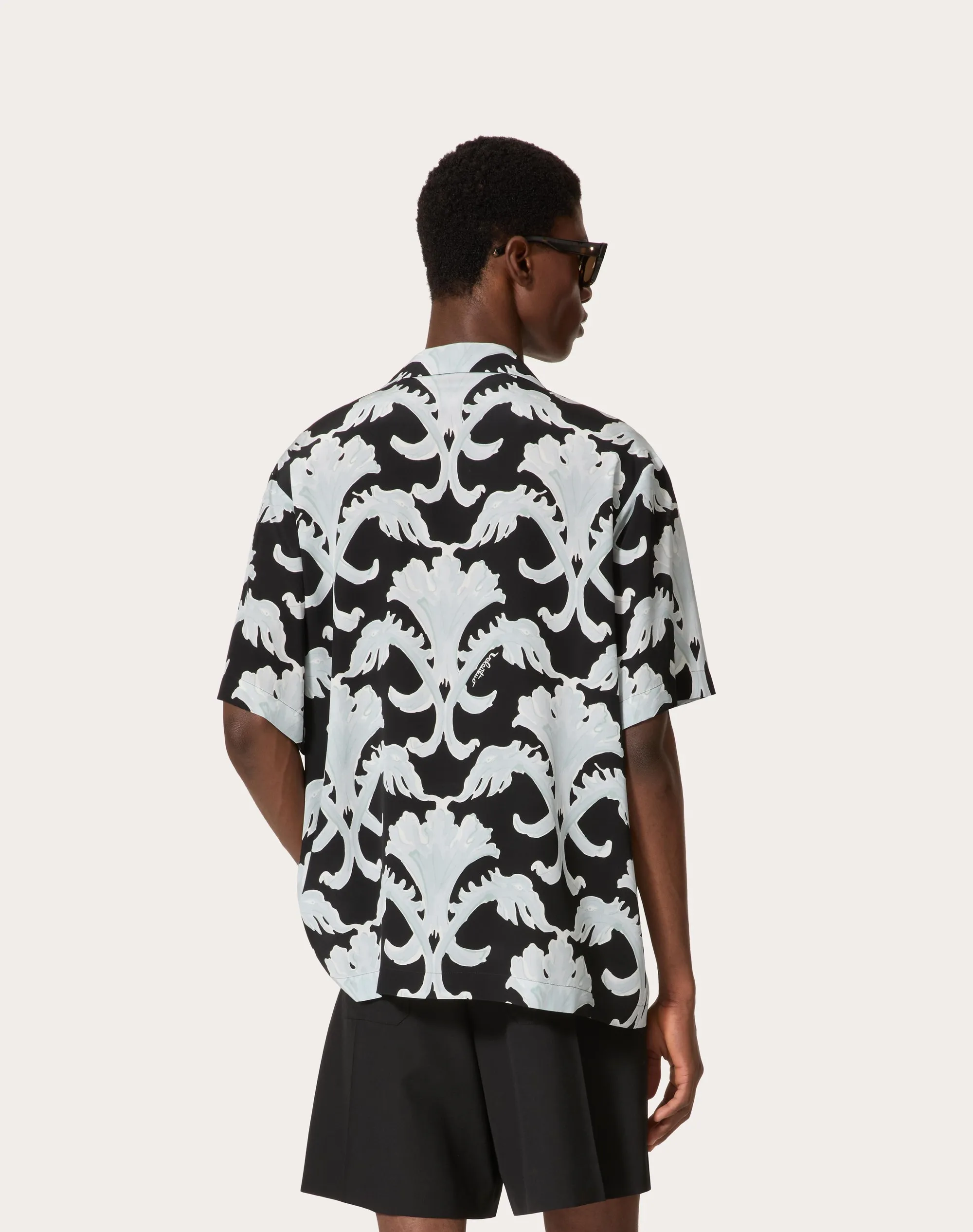 CAMICIA DA BOWLING IN SETA CON STAMPA METAMORPHOS WALL