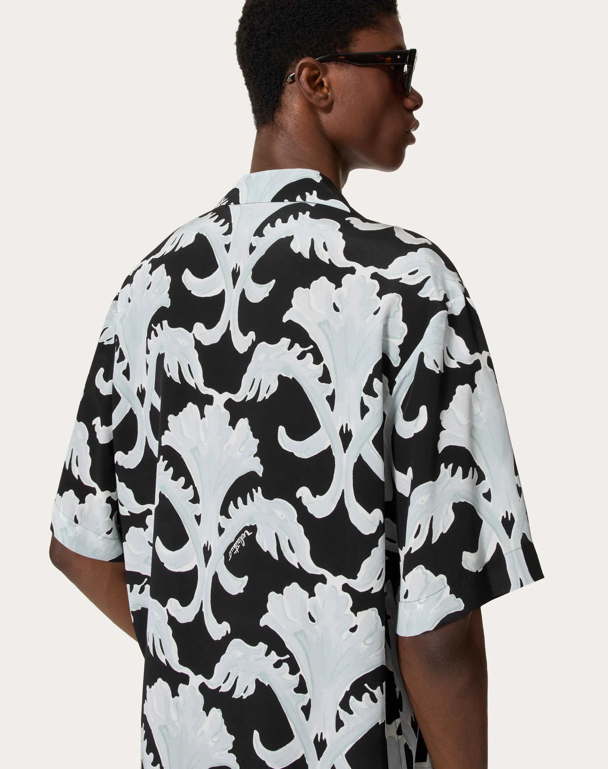 CAMICIA DA BOWLING IN SETA CON STAMPA METAMORPHOS WALL