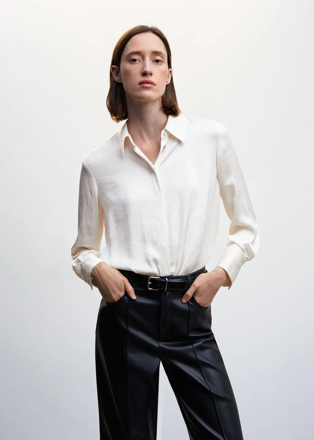 Camicia fluida satinata