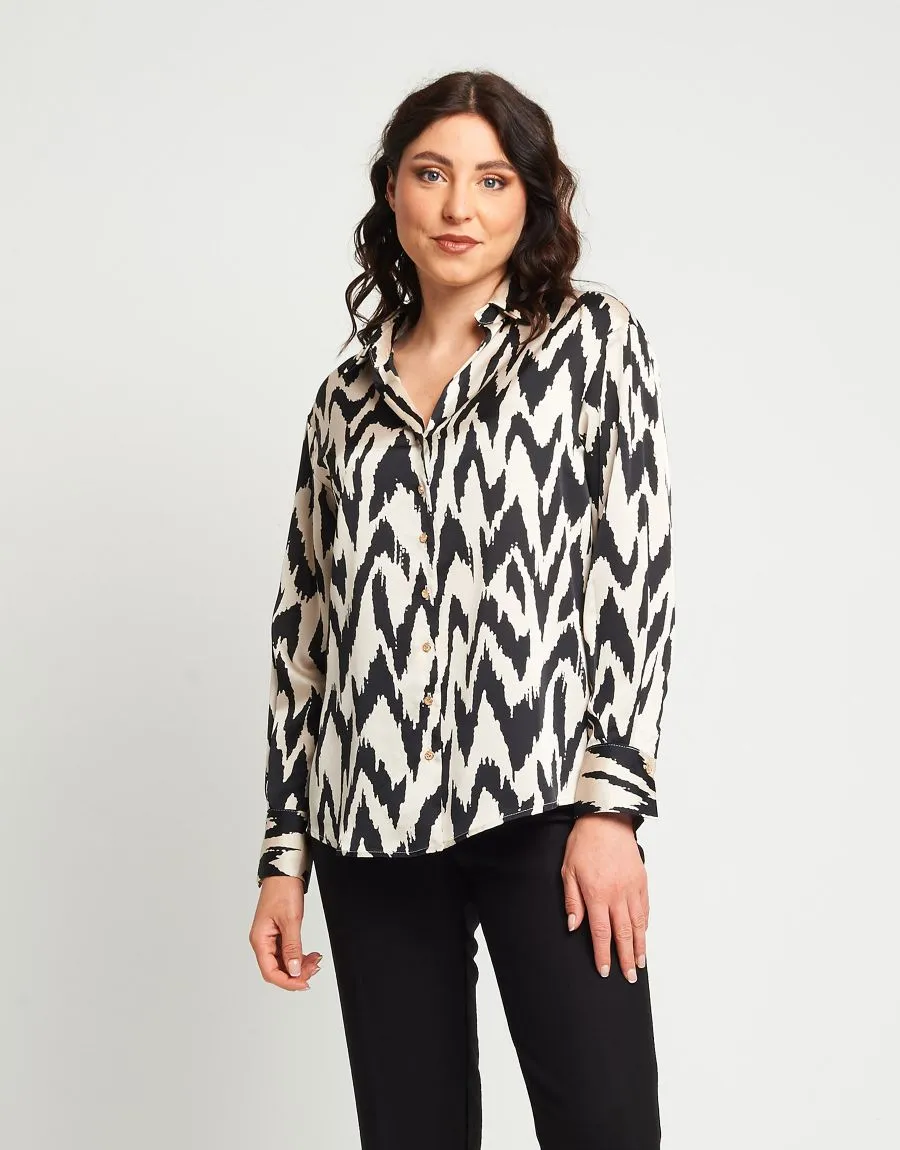 Camicia in raso fantasia