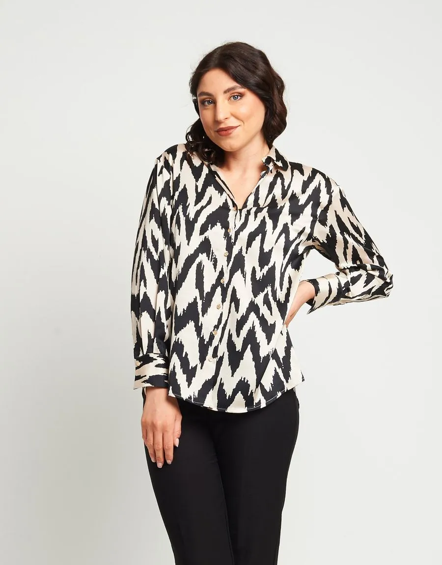Camicia in raso fantasia