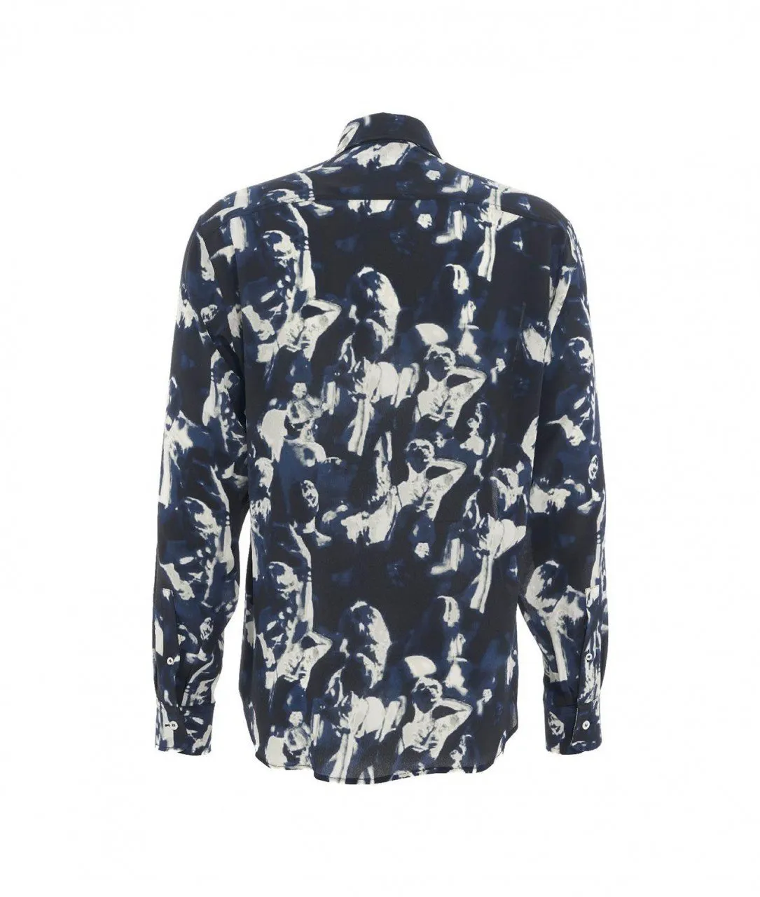Camicia in seta blu scuro blu scuro