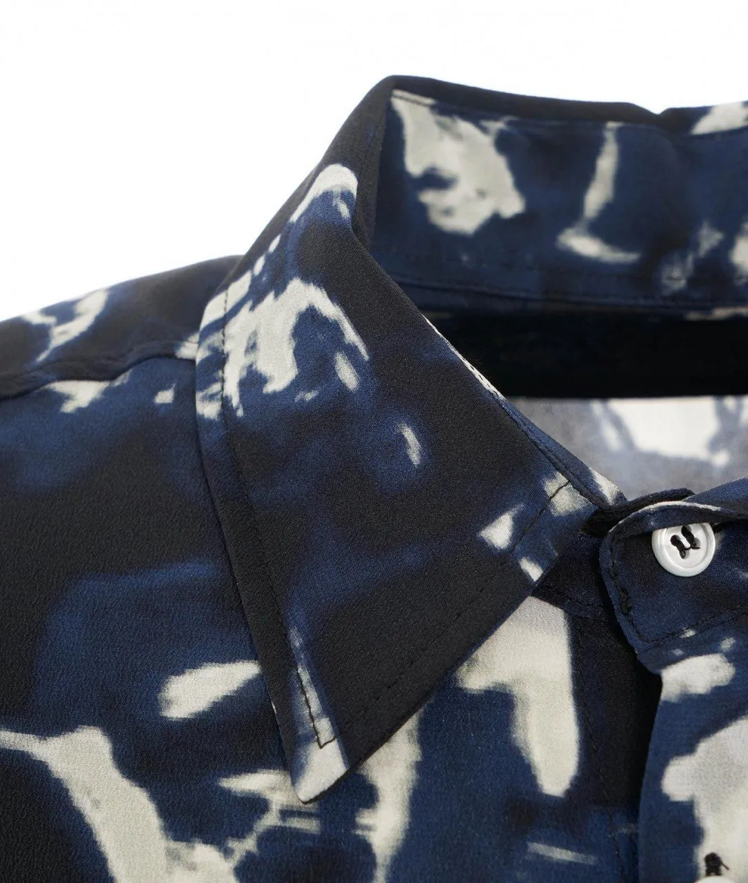 Camicia in seta blu scuro blu scuro