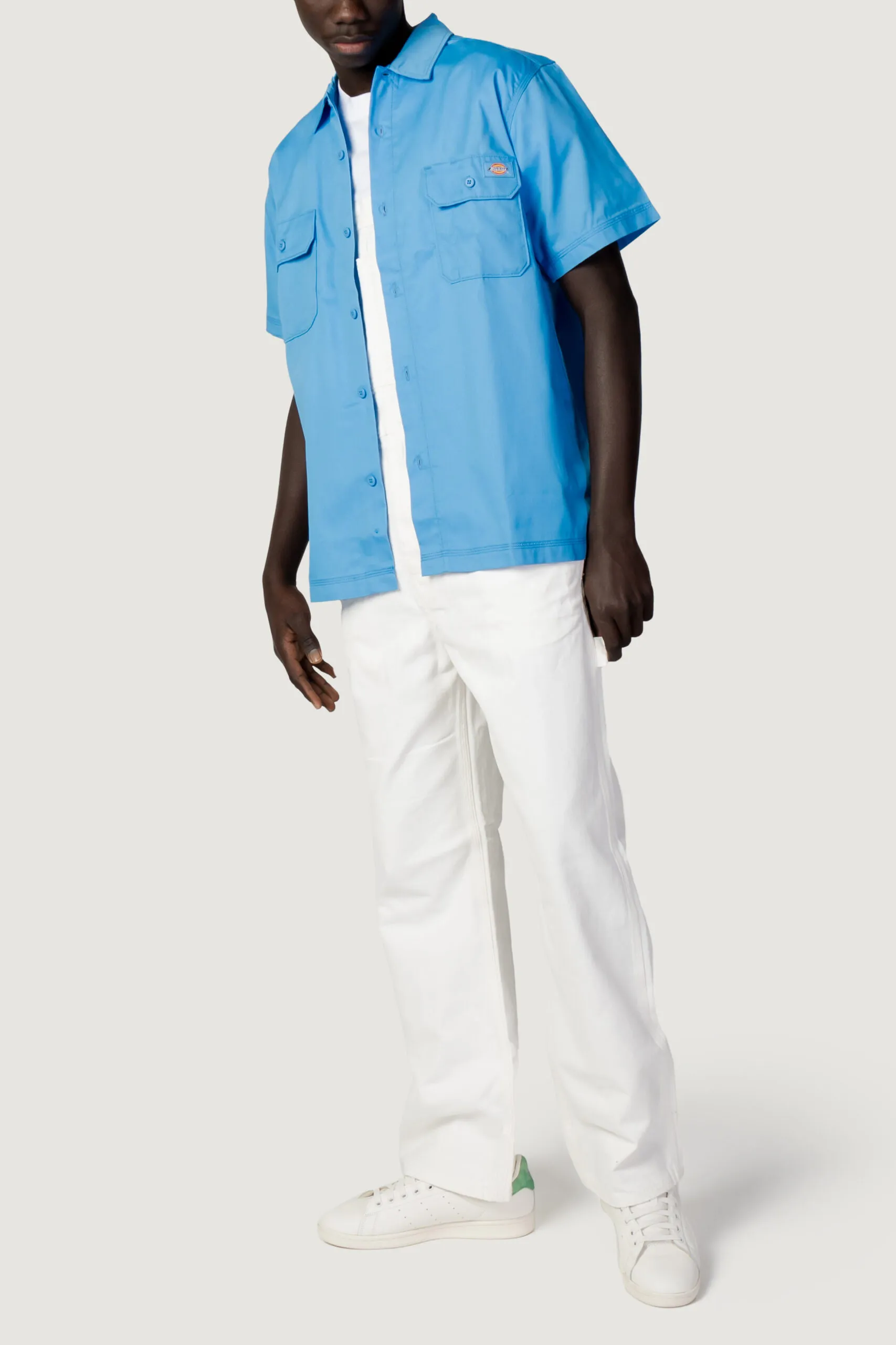 Camicia manica corta Dickies madras ss Celeste