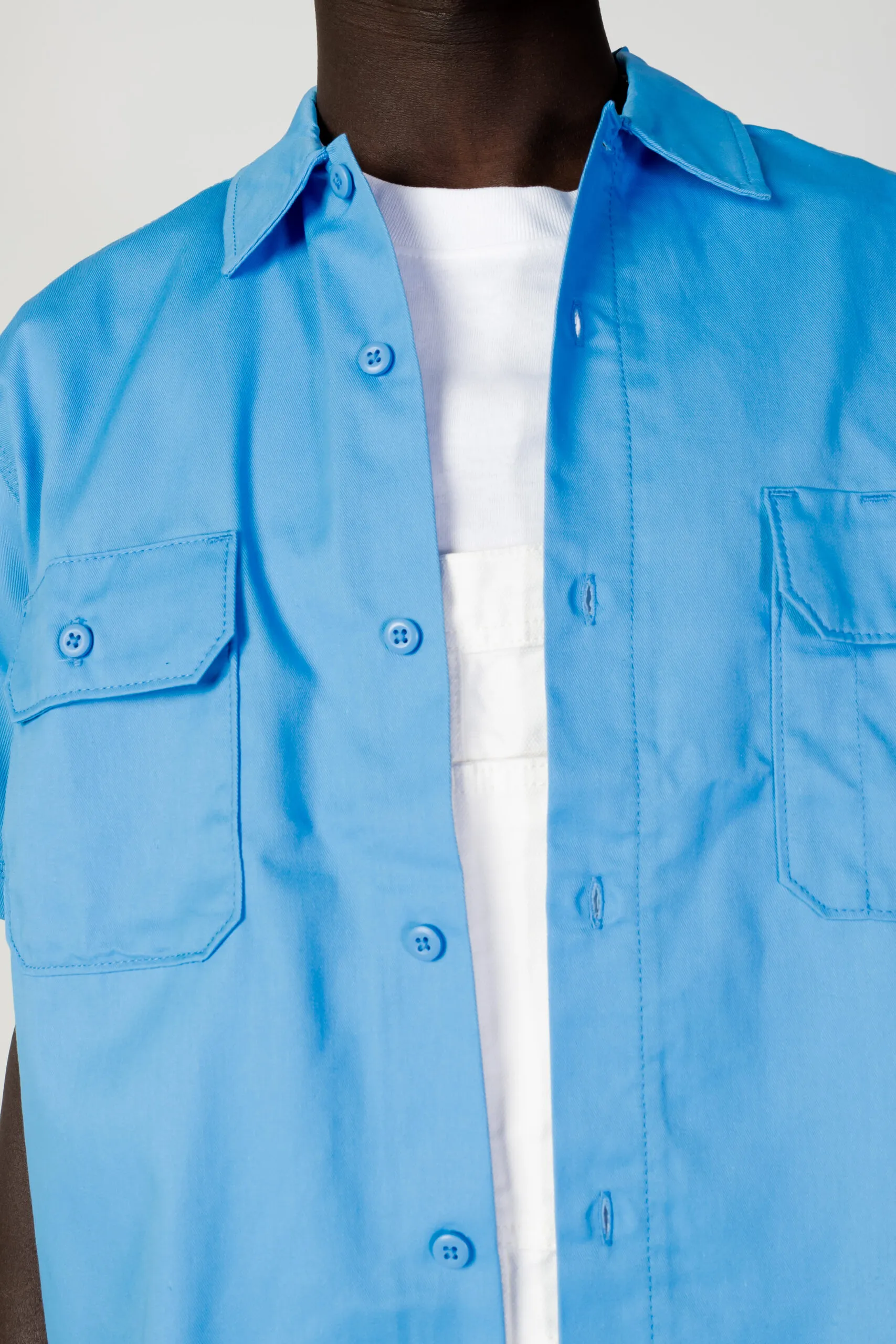 Camicia manica corta Dickies madras ss Celeste