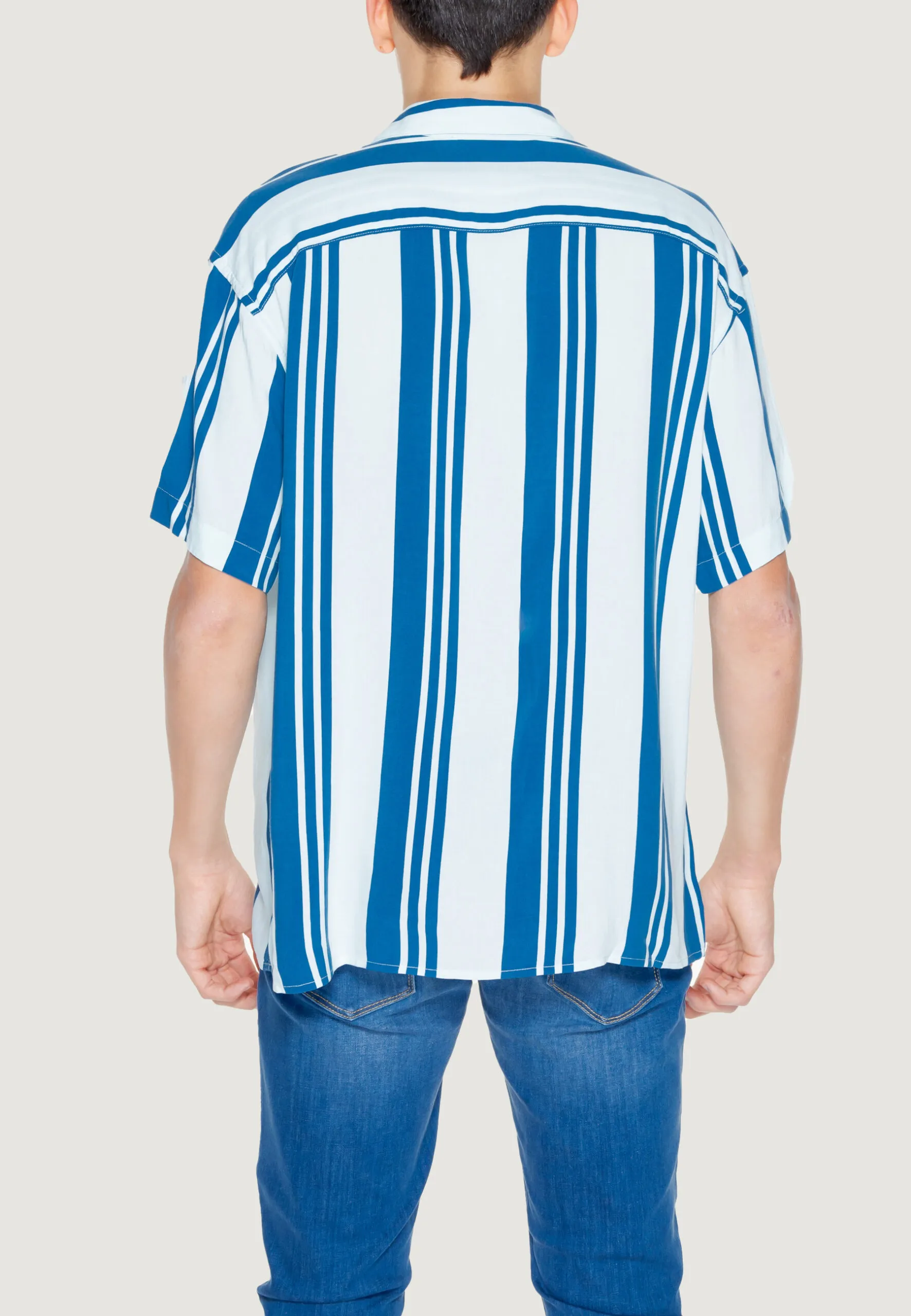 Camicia manica corta Jack Jones Jcojeff Aop Resort Ss Relax Ln Celeste