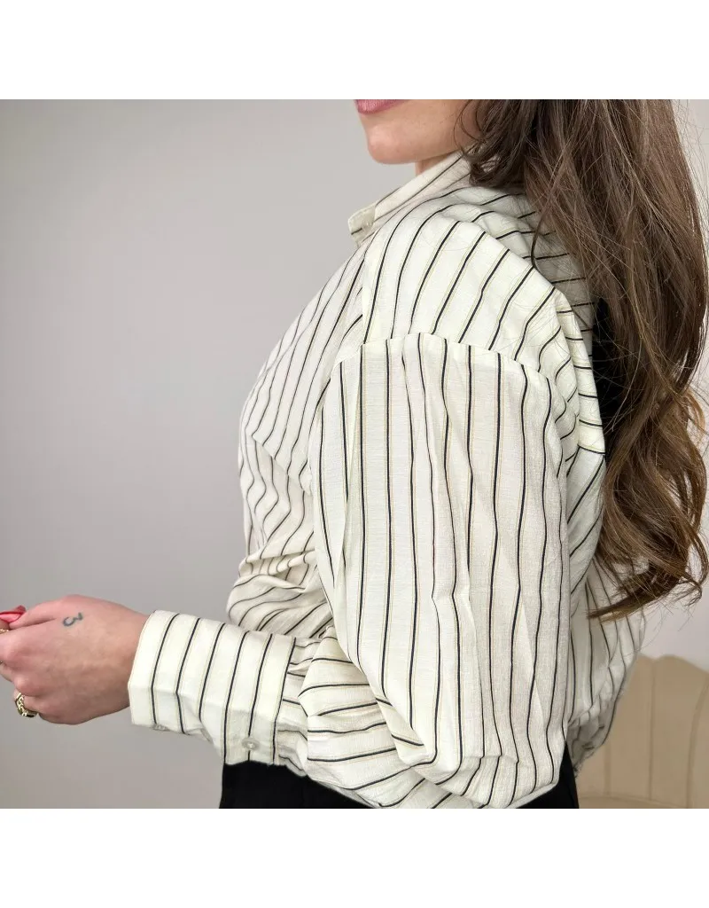 CAMICIA RIGHE STRETTE NERE