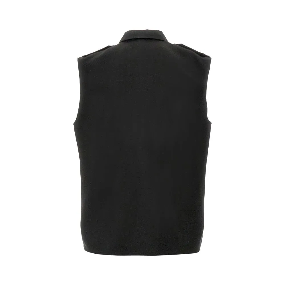 Camicia Saharienne senza maniche in faille