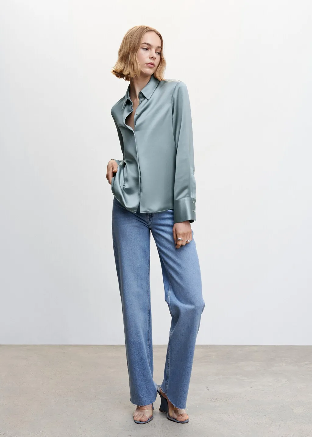 Camicia satinata bottoni