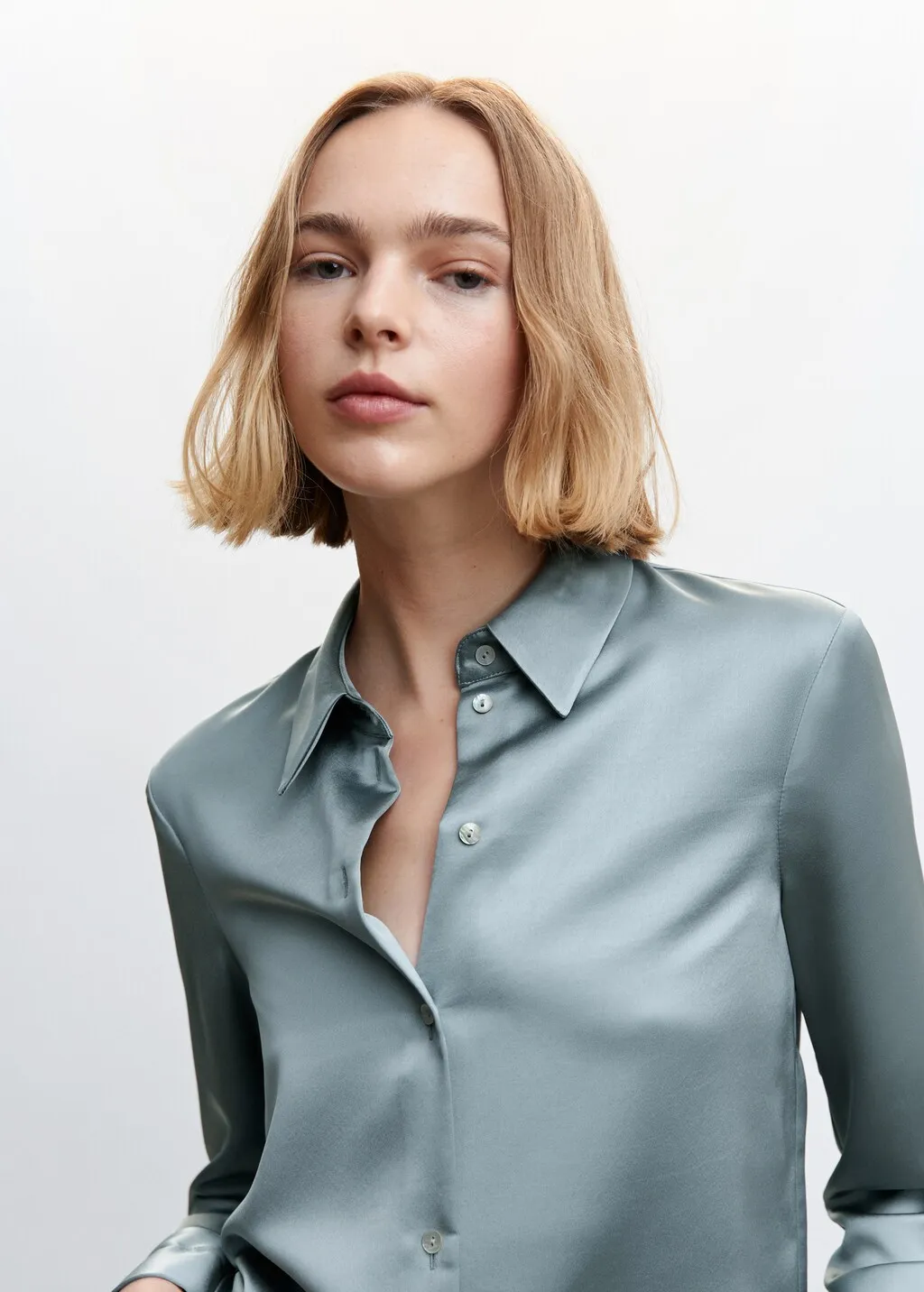 Camicia satinata bottoni