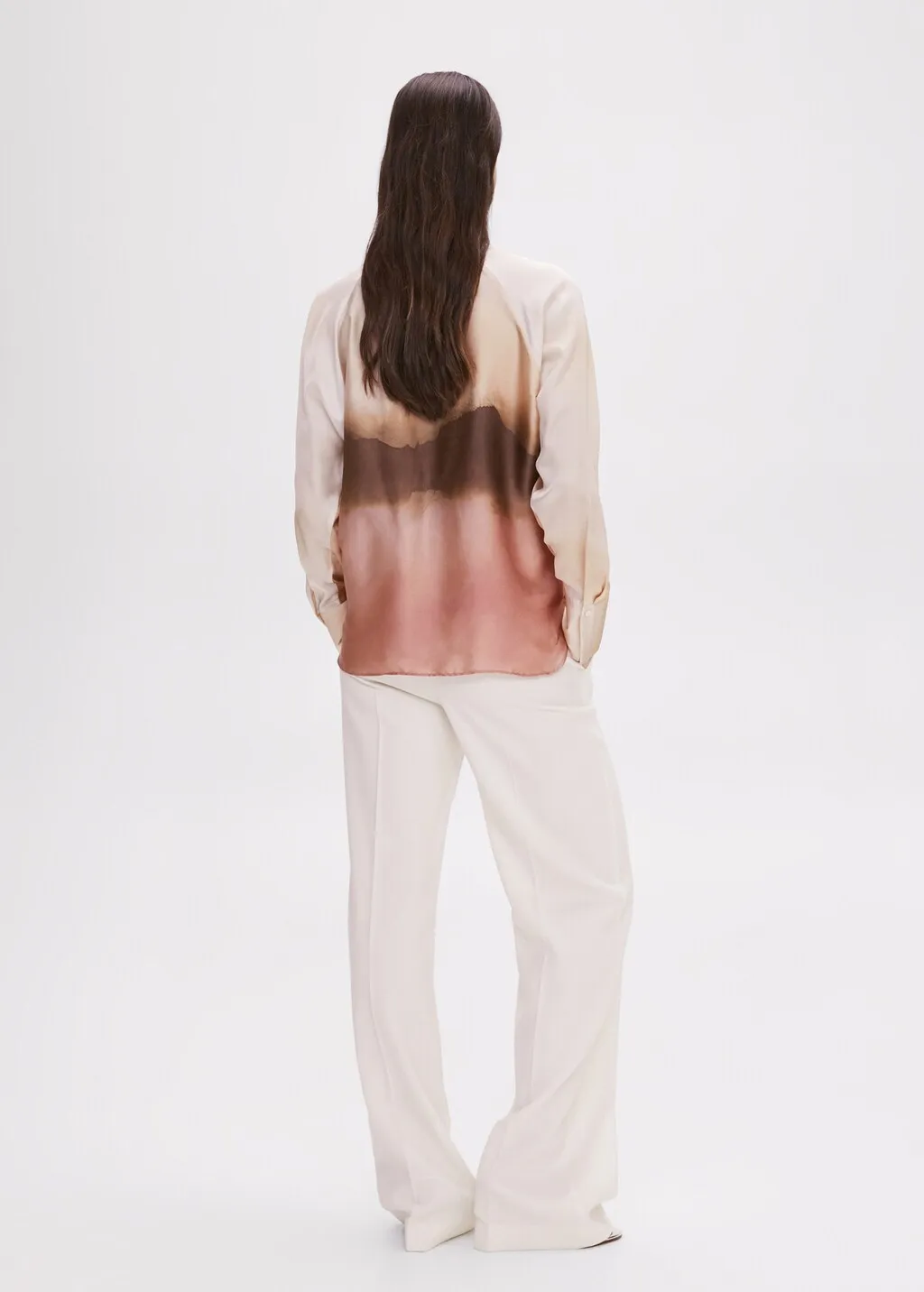 Camicia satinata effetto tie-dye