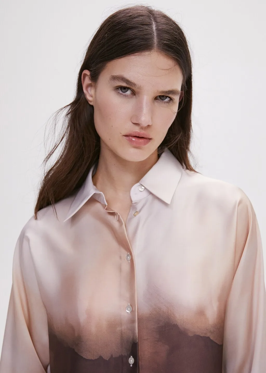 Camicia satinata effetto tie-dye