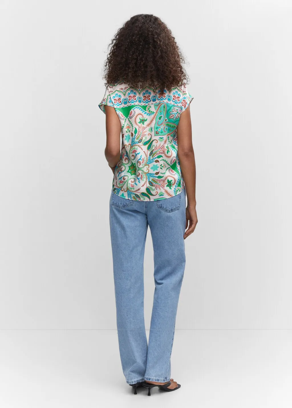 Camicia satinata stampata