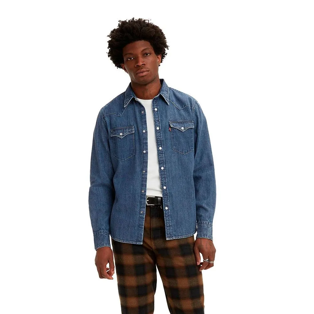 Camicia Western Barstow Uomo blu