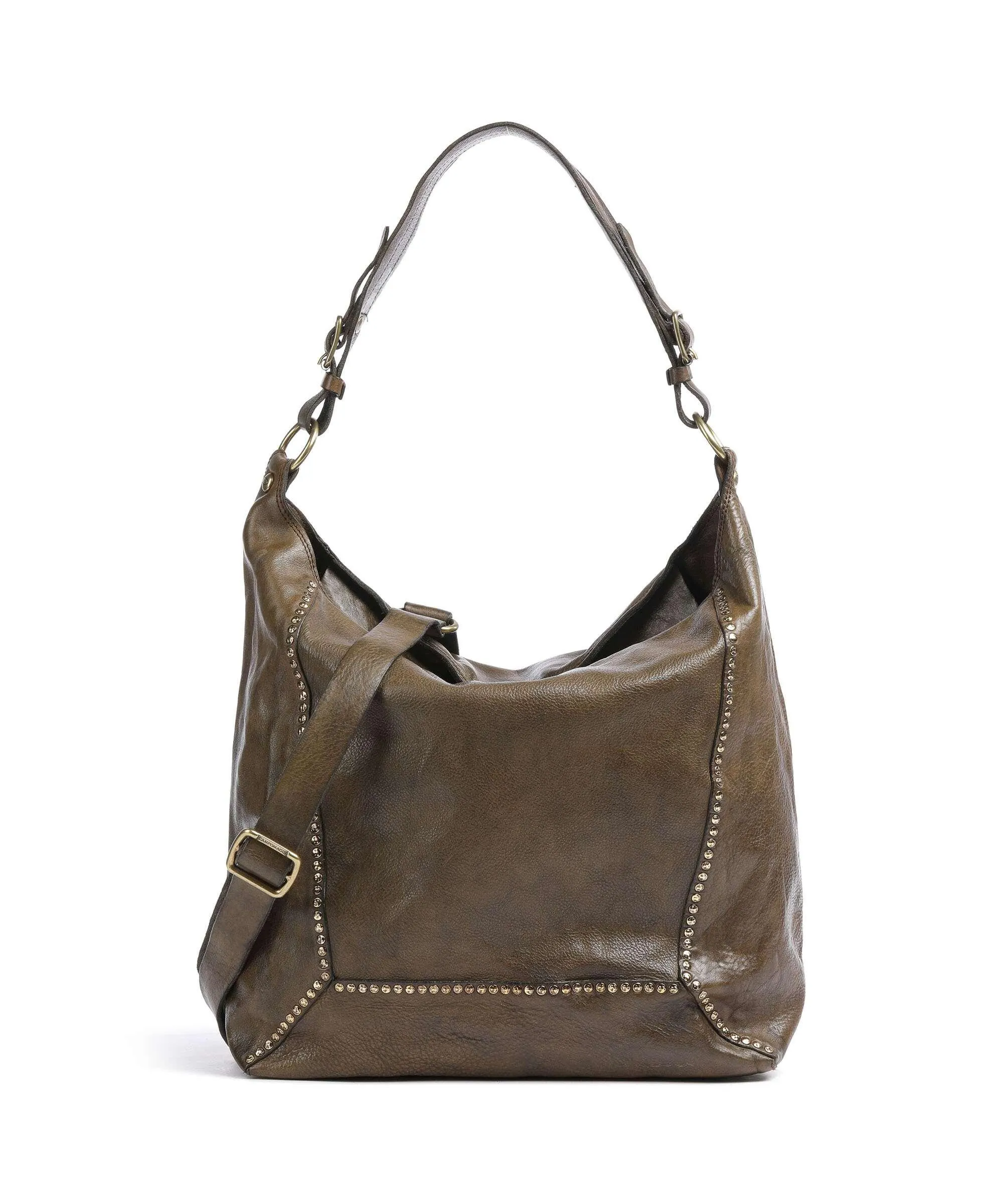  Campomaggi Borsa hobo pelle di vacchetta grana verde-oliva  