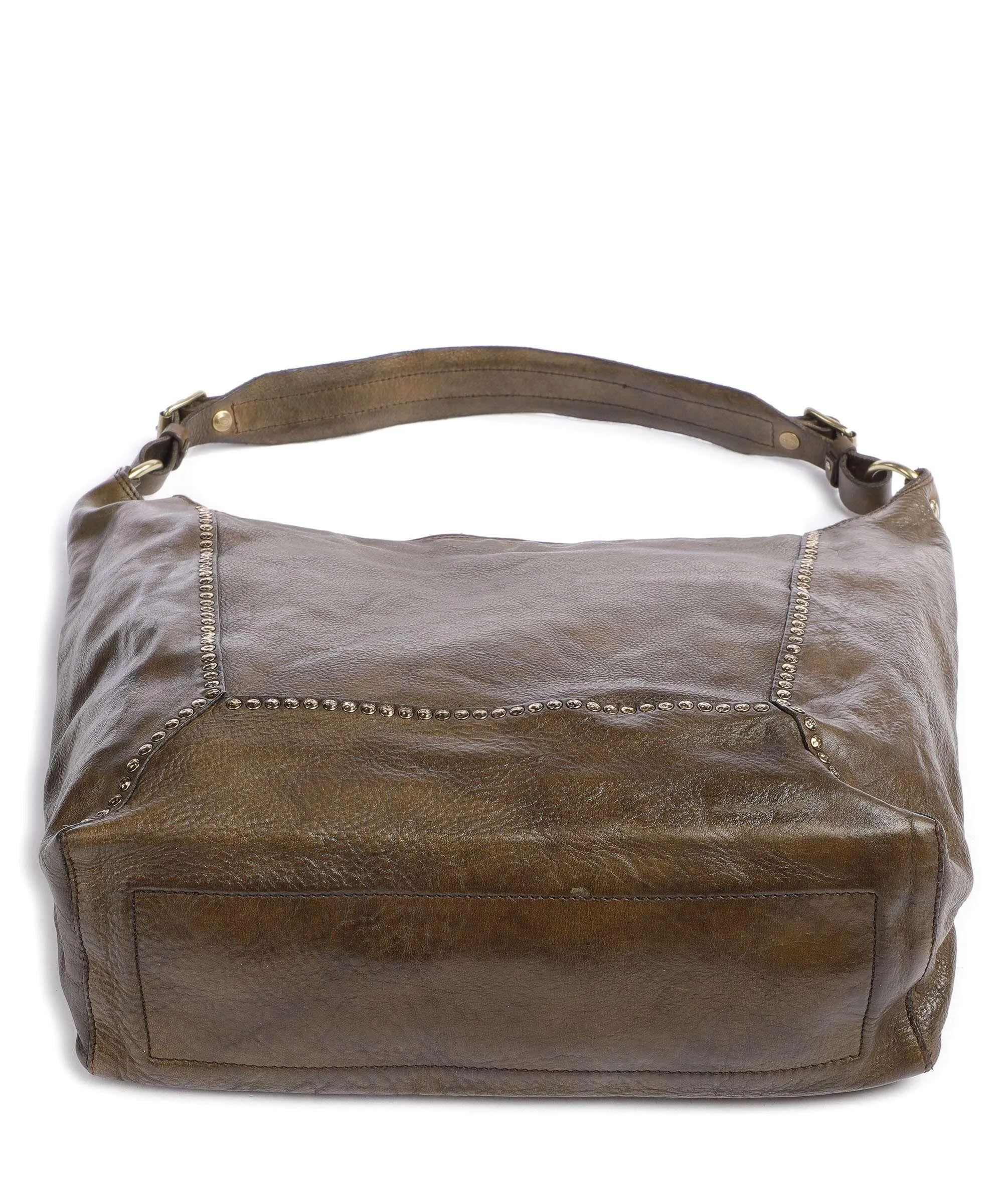  Campomaggi Borsa hobo pelle di vacchetta grana verde-oliva  