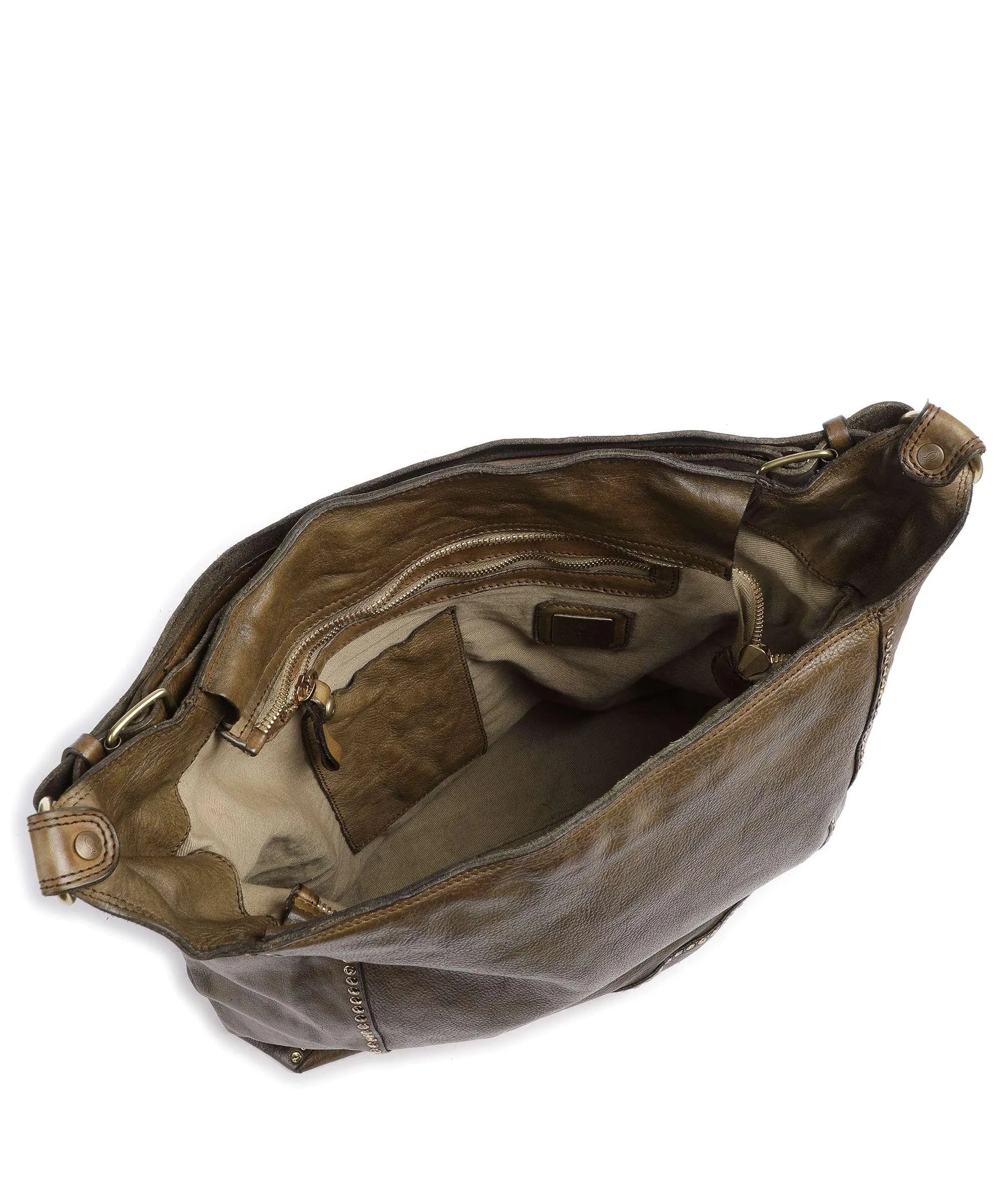  Campomaggi Borsa hobo pelle di vacchetta grana verde-oliva  