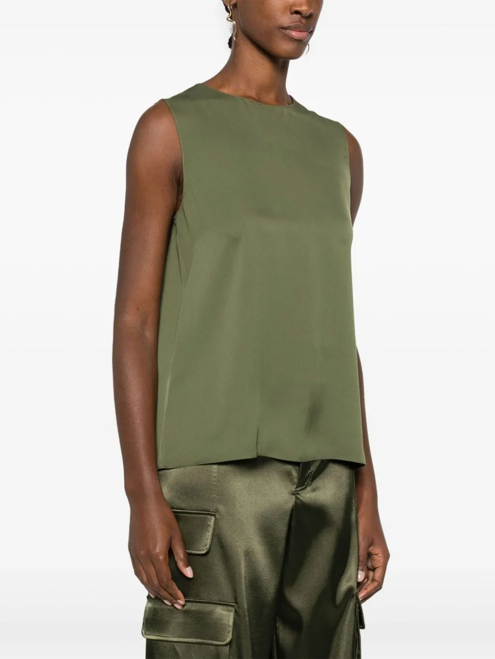 Canotta satinata in verde - donna