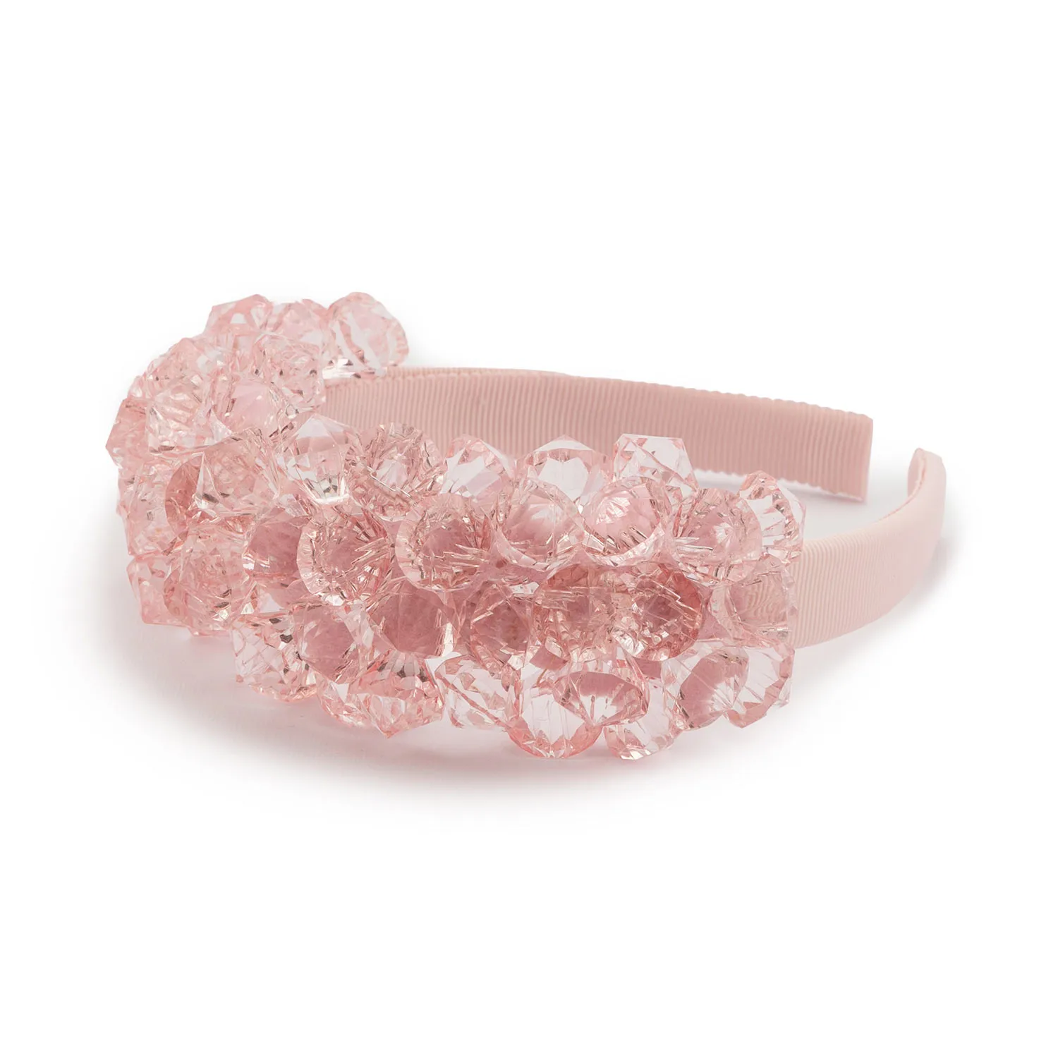 Cerchietto Rosa Con Castoni E Perle Bambina