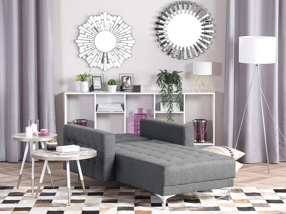 Chaise longue in tessuto grigio chiaro ABERDEEN