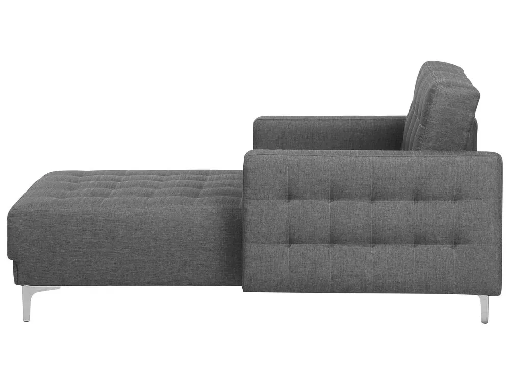 Chaise longue in tessuto grigio chiaro ABERDEEN