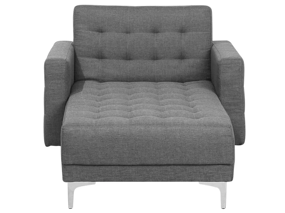 Chaise longue in tessuto grigio chiaro ABERDEEN