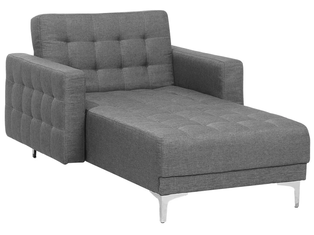 Chaise longue in tessuto grigio chiaro ABERDEEN