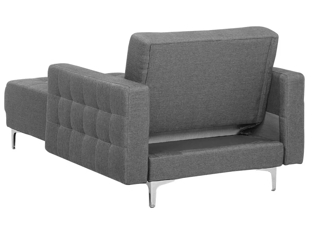 Chaise longue in tessuto grigio chiaro ABERDEEN