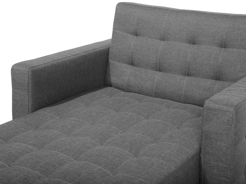 Chaise longue in tessuto grigio chiaro ABERDEEN