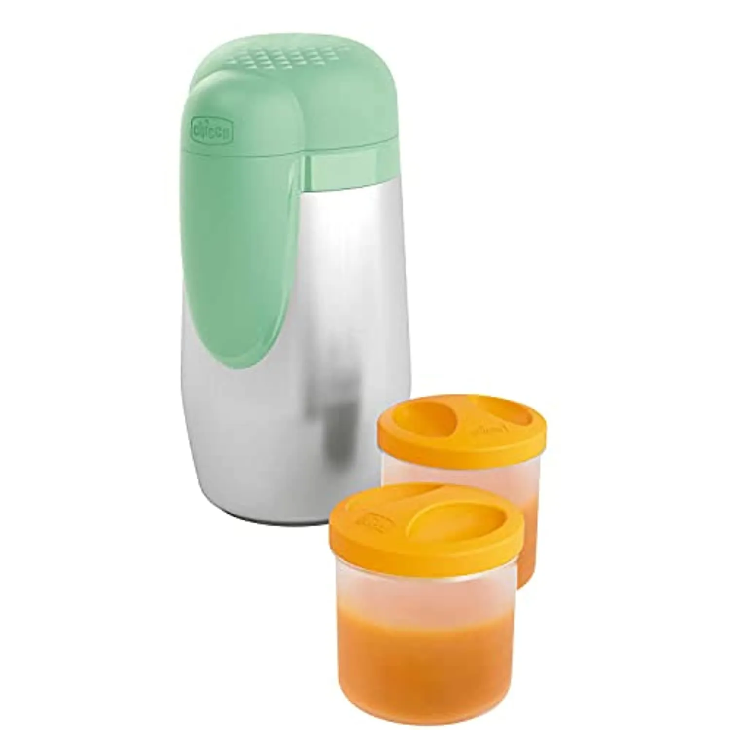 Chicco Portapappa e Portabiberon Termico in Acciaio Inox con 2 Contenitori, Contenitore Termico per Alimenti e Bevande, Mantiene