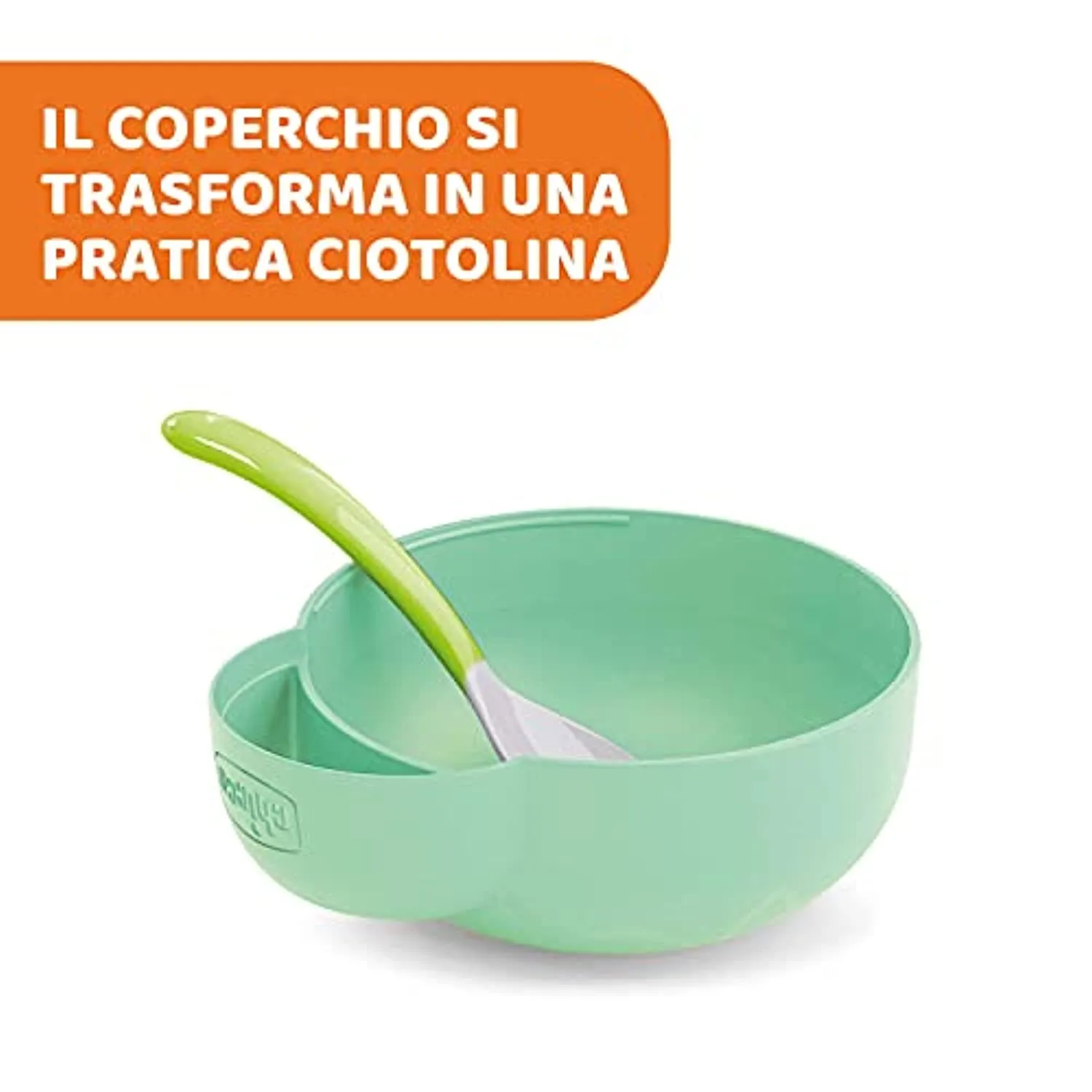 Chicco Portapappa e Portabiberon Termico in Acciaio Inox con 2 Contenitori, Contenitore Termico per Alimenti e Bevande, Mantiene