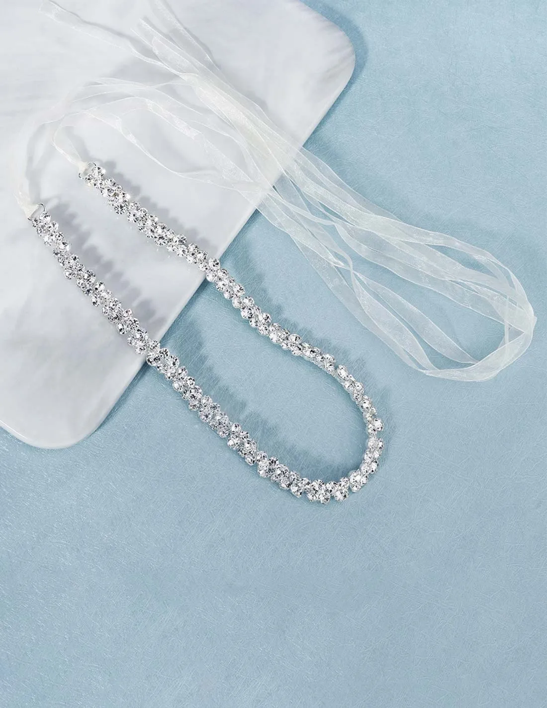 Cintura gioiello argento sottile per sposa e cerimonia