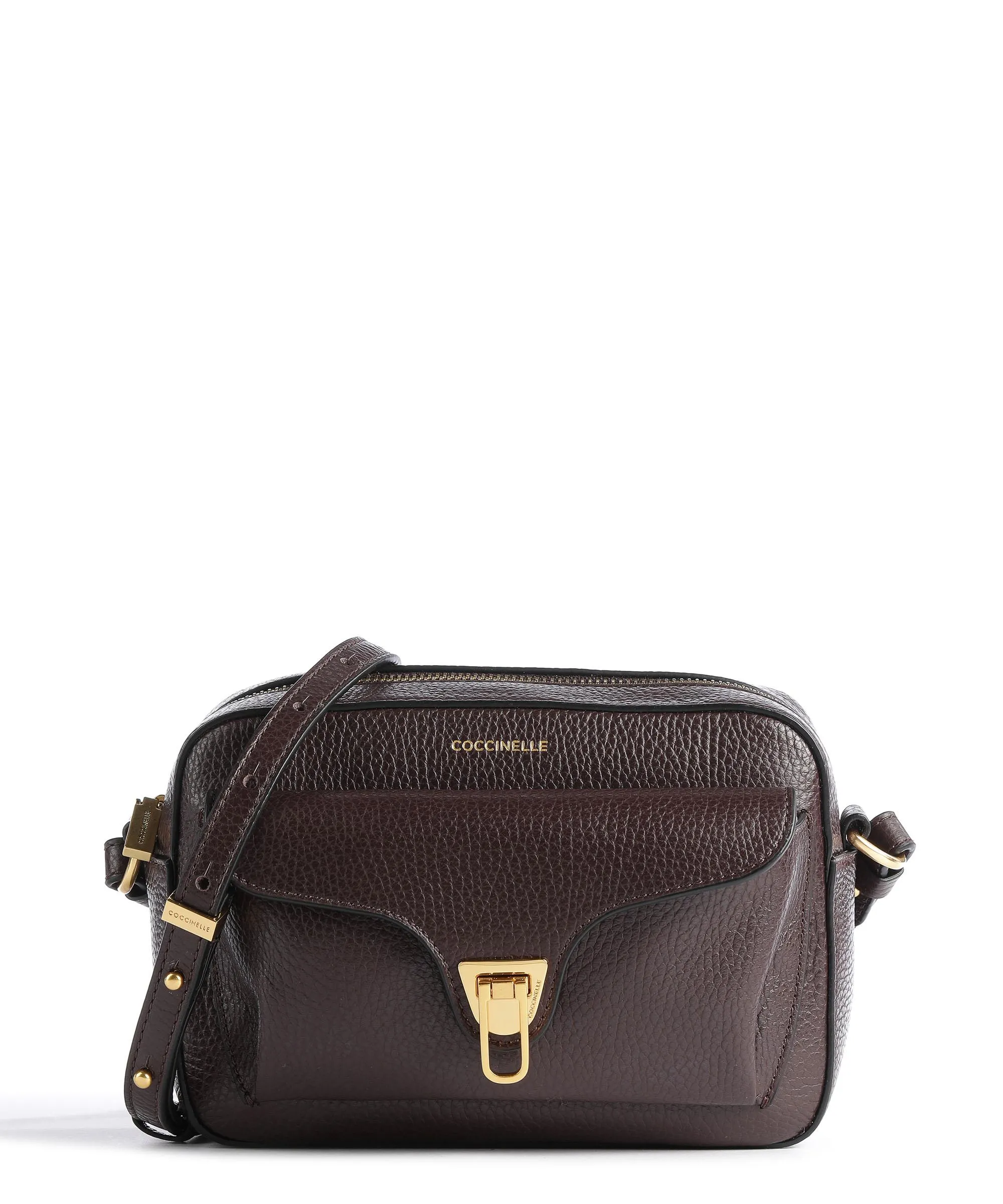  Coccinelle Beat Soft Borsa a tracolla pelle di vacchetta grana mogano  